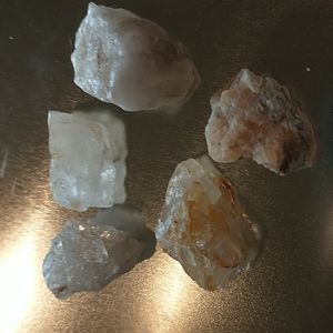 #2 - 5 Piece Raw Quartz & Feldspar Crystals for Jewelry Making
